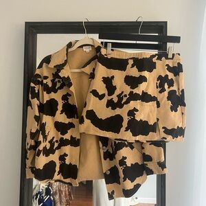 Blank NYC Black and Tan Animal Print Blazer
